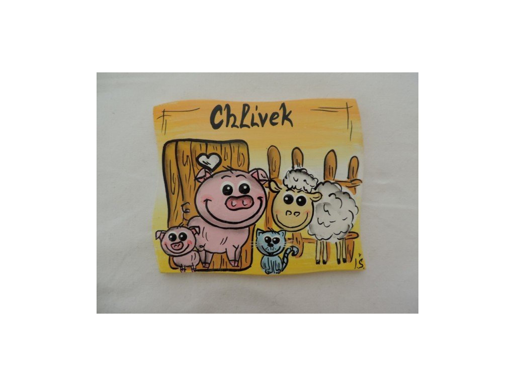 Dřevěná cedulka na dveře - CHLÍVEK